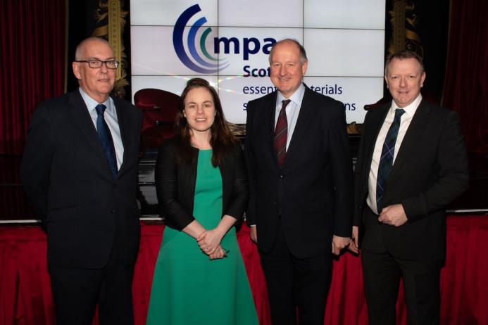 L-R: Alan MacKenzie, chair of MPA Scotland; Kate Forbes MSP; Jon Prichard, MPA chief executive officer; and Alan Doak, director of MPA Scotland