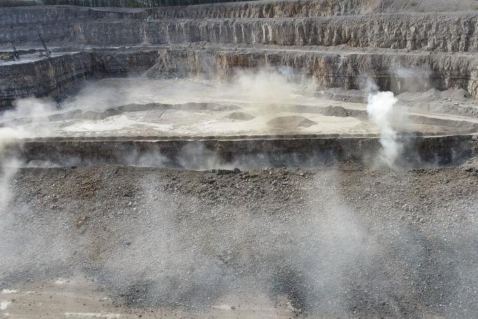 A quarry blast