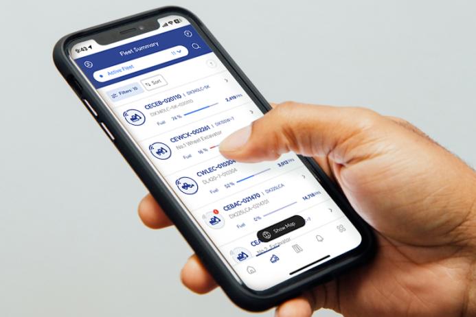 My Develon fleet summary on mobile app