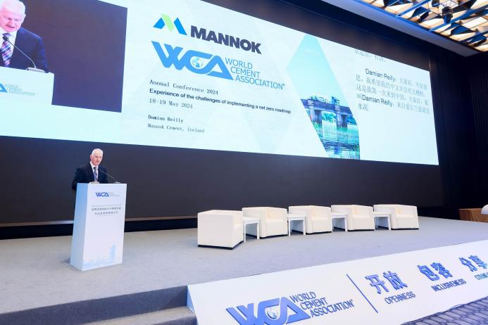 Mannok Cement general manager Damian Reilly speaking at the WCA Annual Conference in Nanjing