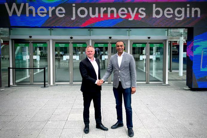 L–R: Richard Bradbury, managing director of The QMJ Group, organizers of The UK Concrete Show, and Sam Patel, divisional director of Concrete Expo organizers Media 10