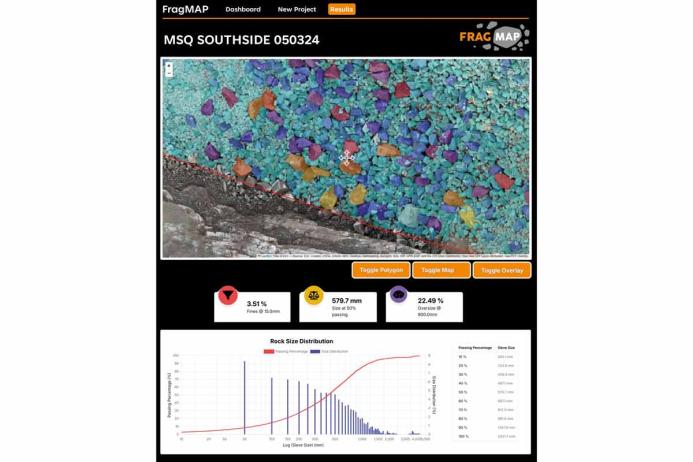 FragMAP analysis of a blast pile at Mountsorrel