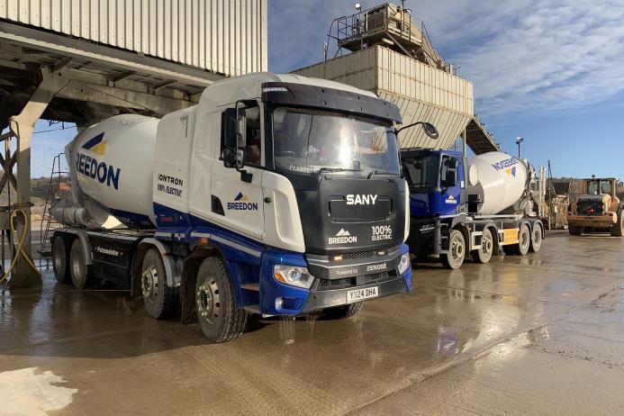 Breedon’s new SANY/Putzmeister electric truckmixer at Raisby Quarry