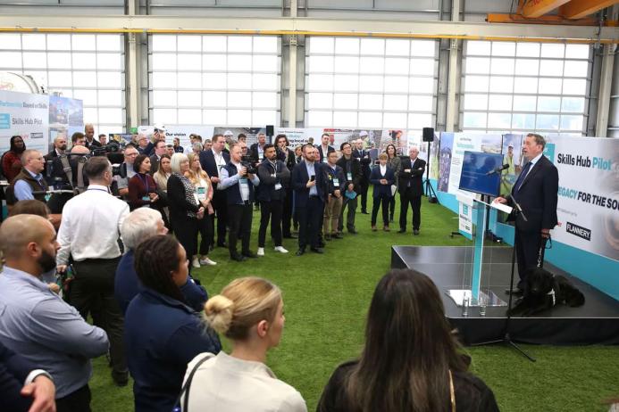 The Lower Thames Crossing Skills Hub pilot was launched by Lord David Blunkett at Gallagher Group’s Hermitage Quarry, near Maidstone, in Kent