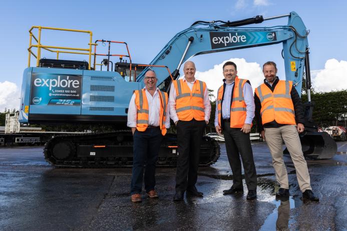 L–R: Reuben Stapells, key account manager, SANY UK; Warren Wilkinson, operations director, Explore Plant and Transport Solutions; Howard Hunt, head of operations - plant, Explore Plant and Transport Solutions; and Leigh Harris, business development director, SANY UK