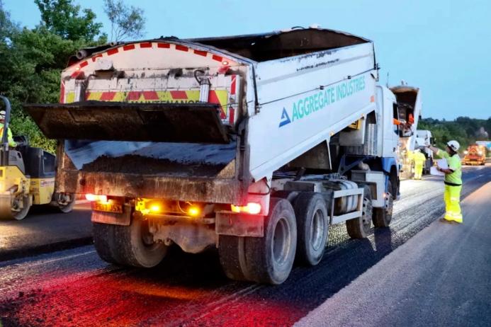 Aggregate Industries are working with non-hazardous, contaminated waste material to produce binder course made up of more than 95% recycled materials