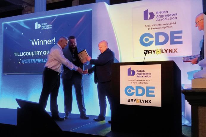 Tillicoultry Quarries picking up the award for Quarry of the Year