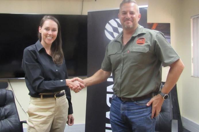 L–R: Tarynn Yatras, vice-president of sales area Africa with Sandvik Rock Processing Solutions, and Stephen Smith, managing director of S&R Enterprises
