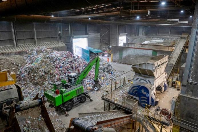 The SUEZ recycling facility at Malpass Farm in Rugby where Climafuel is produced to heat the kiln at Cemex’s Rugby cement plant