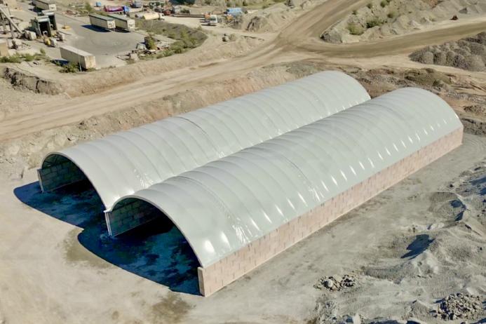 The new Zappshelter clinker storage solution at Tarmac’s Tunstead Quarry
