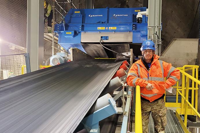 A Bunting electro overband magnet operating in a gold mine