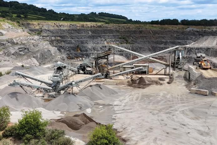 The recently installed wash plant at Glendinning’s Linhay Hill Quarry, in Devon