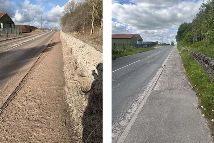 Fig. 4. Before (left) and after (right) photos of the public highway