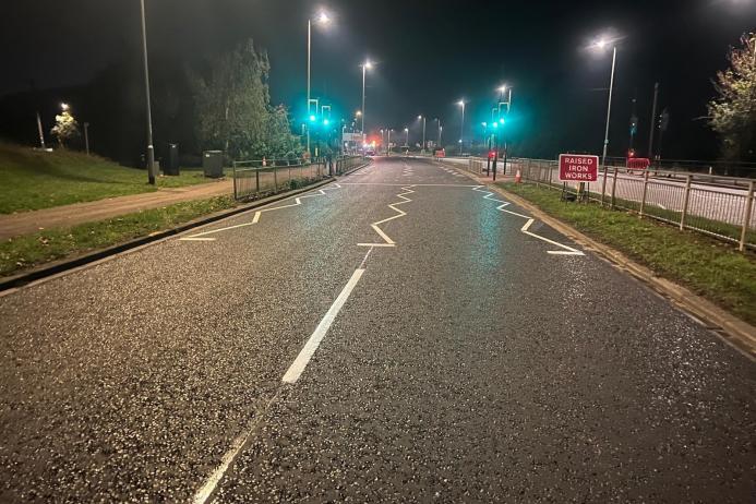 Cardington Road in Bedford after resurfacing