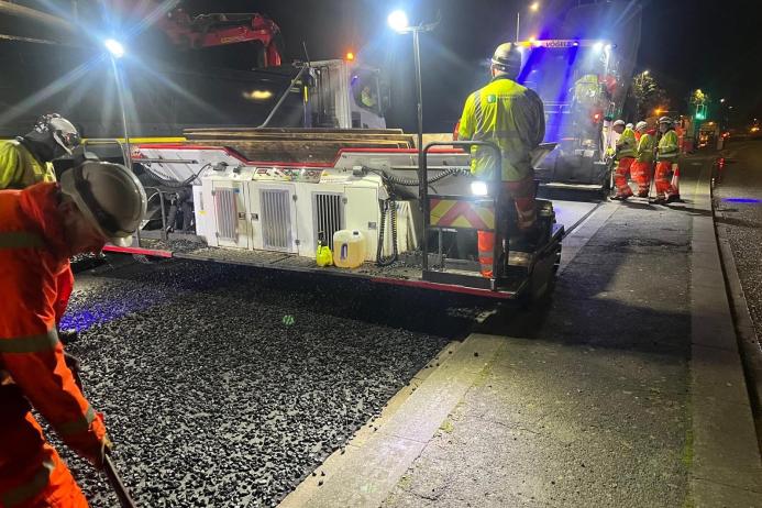 Heidelberg Material carrying out night works in Bedford