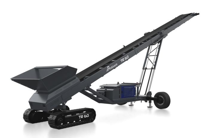 The 60ft ProStack TR 60 radial tracked conveyor option