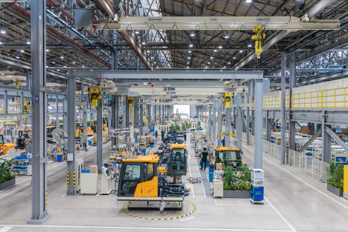 The new smart factory at HD Hyundai Construction Equipment’s Ulsan Campus in South Korea