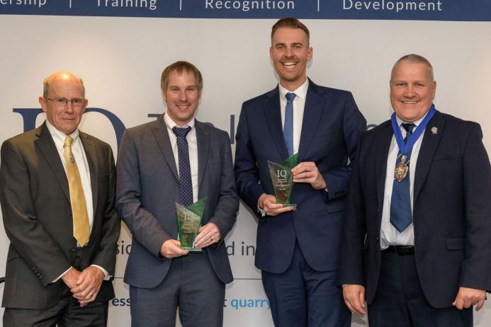 L–R: Steve Cole Hon FIQ, Thomas Clifford of GEARS Ltd, Oliver Kibble of Tarmac, and Viv Russell Hon FIQ