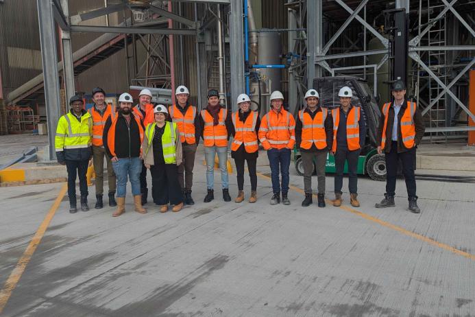 Material Evolution, CRH, CRH Ventures, and Tarmac at the Mevo A1 production facility in Llay, Wales
