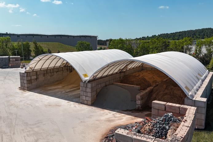 Persimmon Brick’s Zappshelter setup at their site in Doncaster