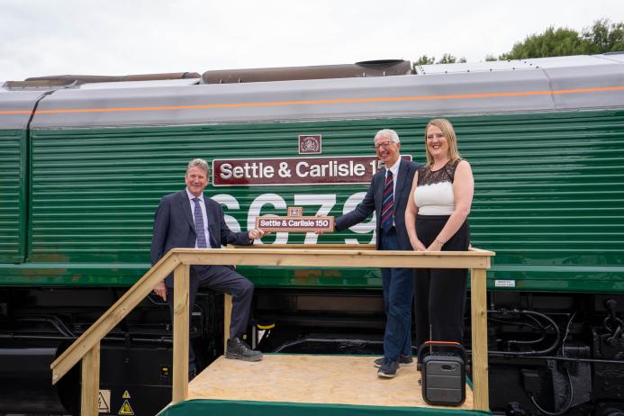 Unveiling of the commemorative GBRf-Heidelberg Materials-liveried locomotive, aptly named Settle & Carlisle 150