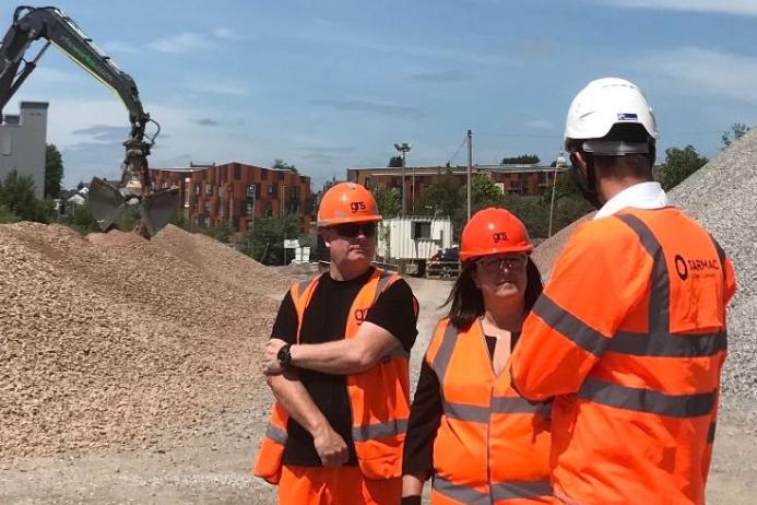Luton South and South Bedfordshire MP Rachel Hopkins visiting GRS Group’s rail freight operations in Luton