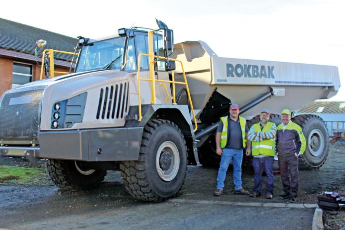Mr Moore (right) with representatives from dealer Case Power & Equipment in Florida, who travelled over to Scotland from the US for the training