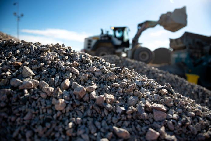 Secondary aggregate (granite) manufactured from Cornish china clay waste. Photo: GRS Group