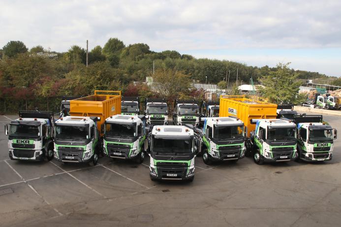 East Kent Recycling have taken delivery of 23 new trucks supplied by Volvo including FL, FE, and FMX models