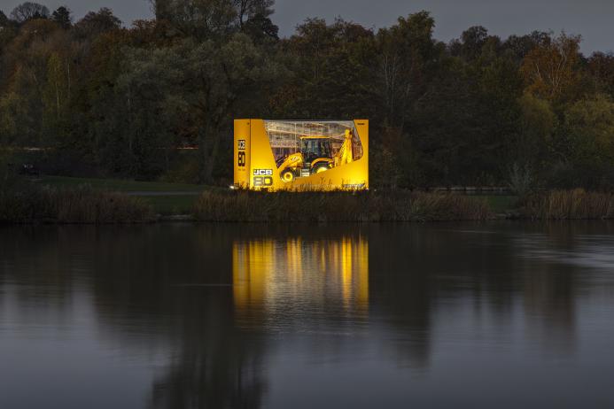 The special ‘Backhoe in a Box’ has been unveiled as part of JCB’s 80th anniversary celebrations