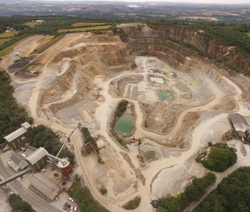 Aerial survey of a quarry