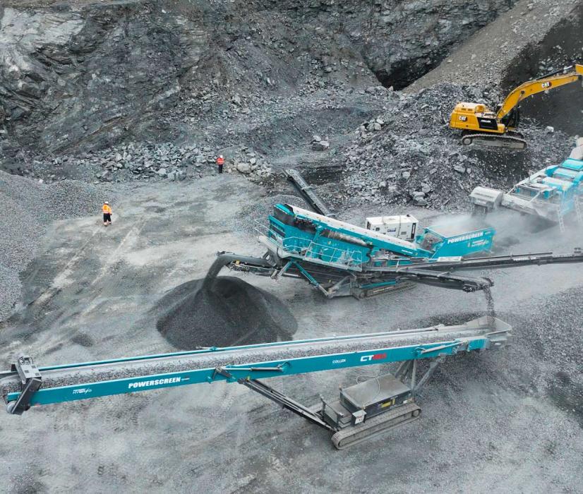 The crushing, screening and conveying set-up at Collen Bros’ quarry in Tandragee
