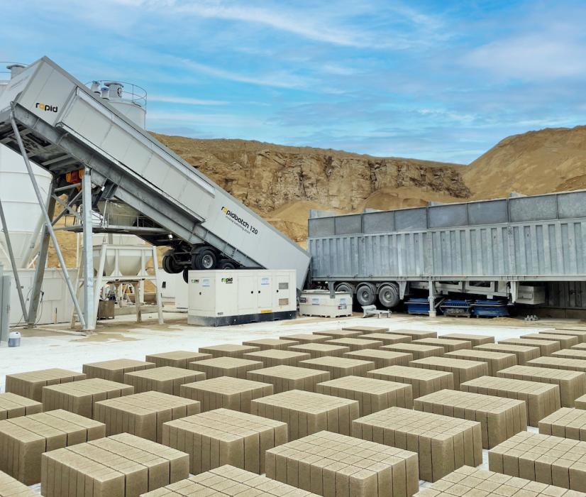 The concrete block-manufacturing business began operating in September 2022 after taking delivery of the Rapidbatch 120 mobile batching plant