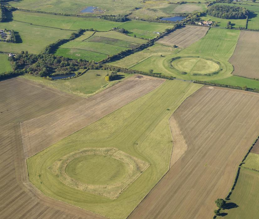 The Thornborough Henges complex consists of three giant circular earthworks, roughly aligned north-south