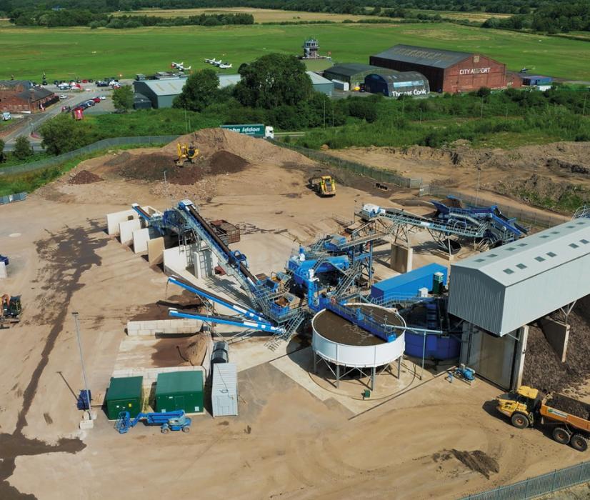 Overview of NRE Aggregates’ new 120 tonnes/h waste-recycling plant at Port Salford