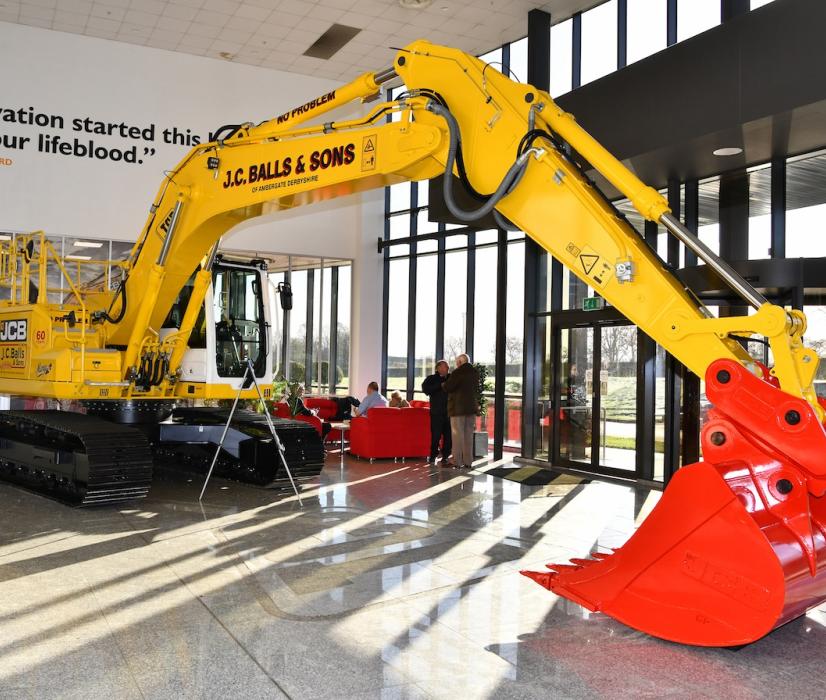 JC Balls & Sons unique JCB 220X tracked excavator looking resplendent in its bespoke livery