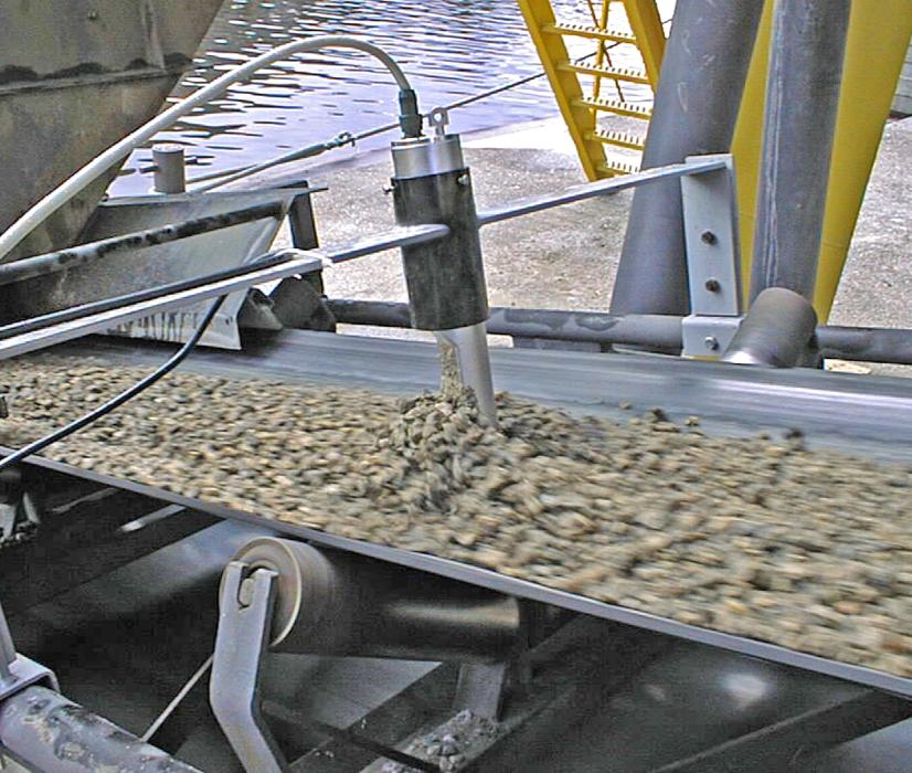 Hydro-Probe - moisture sensor installed on an aggregate conveyor