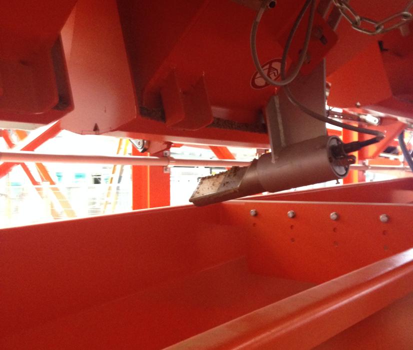Hydro-Probe moisture sensor mounted in an aggregate bin