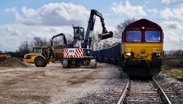 The one-hundredth train at Calvert Railhead Calvert Railhead