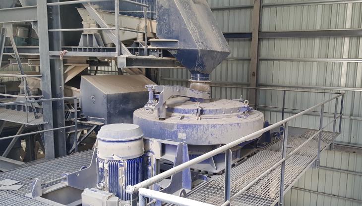 One of Stevin Rock's RSMX rotor centrifugal crushers with TwinDrive BHS-Sonthofen RSMX rotor centrifugal crusher