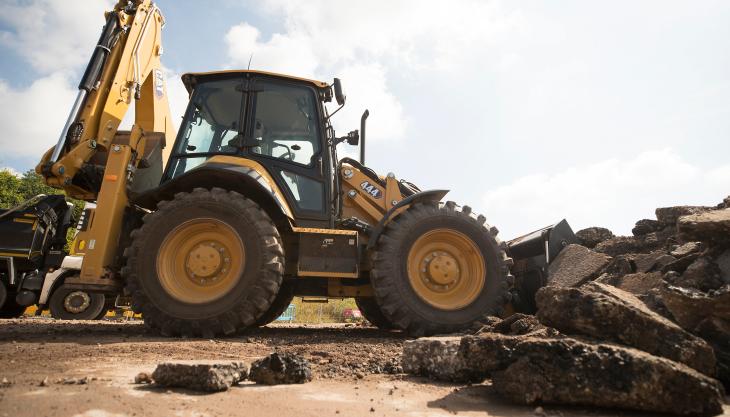 The new 444 backhoe loader from Caterpillar Cat 444 backhoe loader