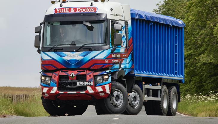Scottish transport solutions specialists Yuill & Dodds have continued their working partnership with Renault Trucks, putting five high-spec C520 rigid tippers into service over the last 12 months Renault C520 rigid tipper