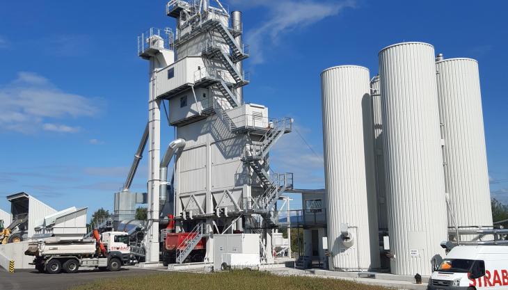 STRABAG's Ammann ABA 160 UniBatch asphalt mixing plant at Kalinovo Ammann ABA 160 UniBatch asphalt plant