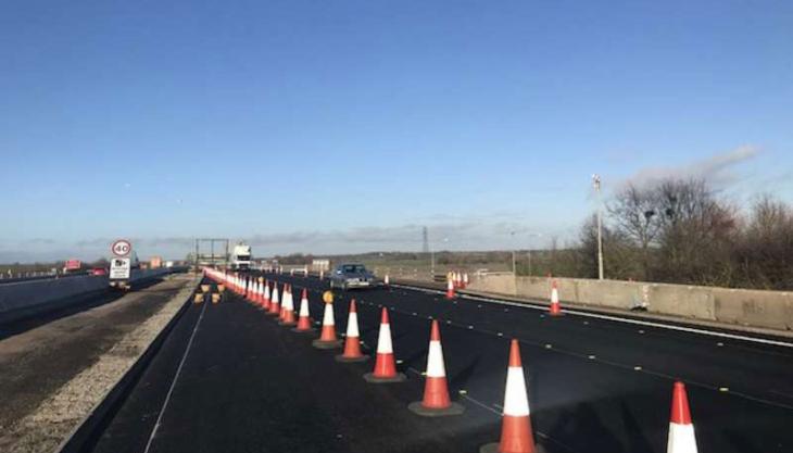Aggregate Industries’ Contracting division is laying ultra-low noise 10mm SuperThin asphalt on parts of the A14 scheme to help curb noise pollution A14 road improvement project