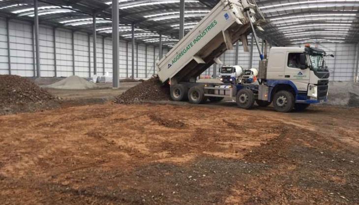 Aggregate Industries are supplying the Type 1 sub-base for the Leicester Commercial Park development Leicester Commercial Park groundworks