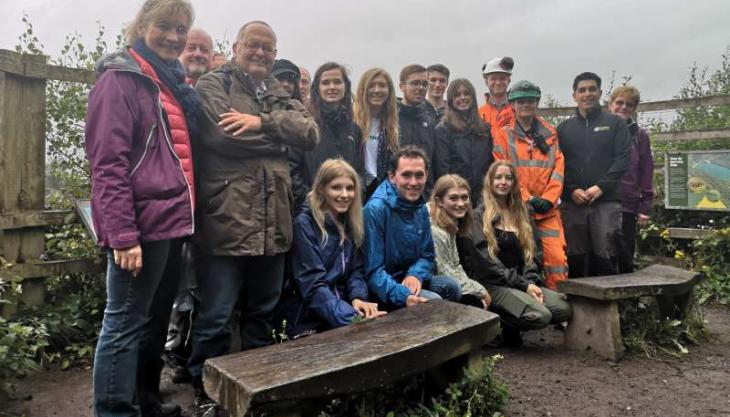 University students and programme partners at the Haughmond Hill Quarry viewpoint Haughmond Hill Quarry viewpoint