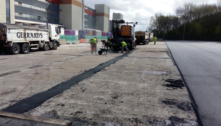 SuperFlex was laid in a single layer directly on to the concrete SuperFlex surface course solution