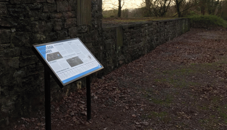 Westleigh Quarry Trail information board Westleigh Quarry Trail