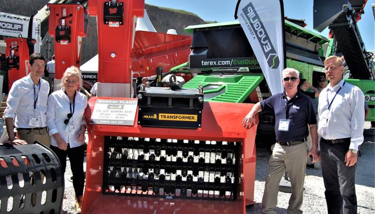 The ALLU team with Murray Plant sales director Fergal O'Neill and Blue Machinery chairman Pat McGeary ALLU at Hillhead 2018