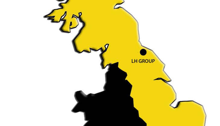 Map showing UK territories for LH Quarry Group and Anaconda UK Anaconda territory map